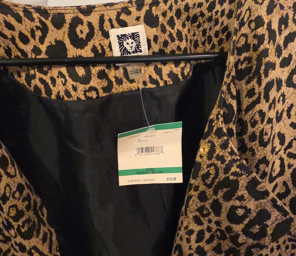 Leopard Print Jacket with Black Lining